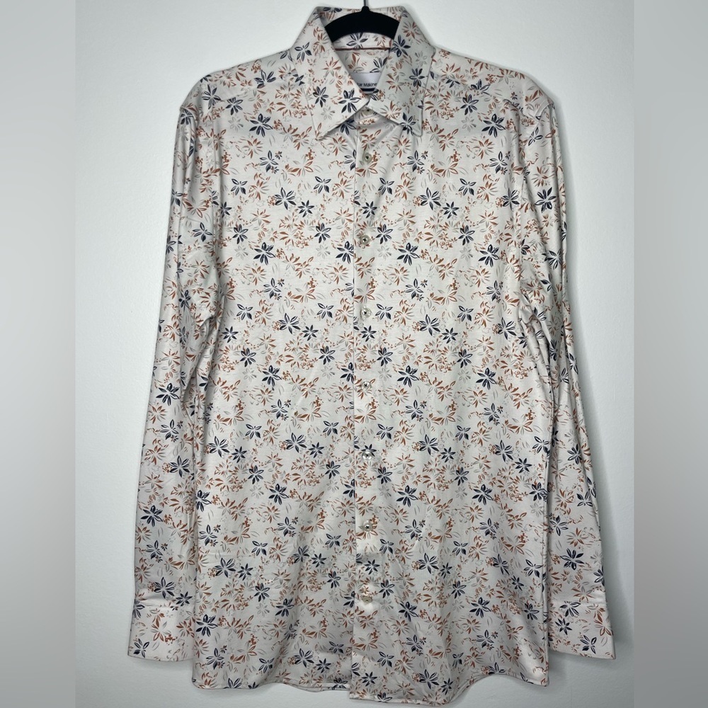Oskar Mäkinen Fluid floral silhouette shirt Modern fit